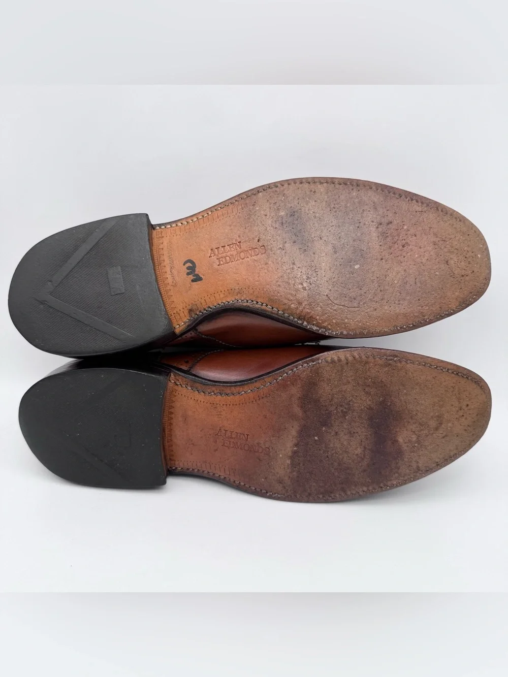 Allen Edmonds Sanford Men's 7.5 C Brown Leather Cap Toe Oxford Dress Shoes